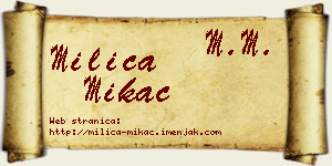 Milica Mikać vizit kartica